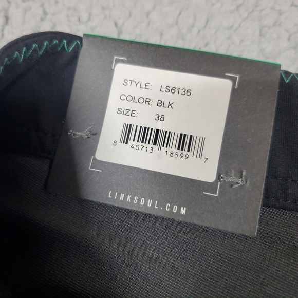 Linksoul Boardwalker Shorts Mens‎ 38" Board Shorts Black Leaf Print Hybrid Surf - Picture 9 of 14